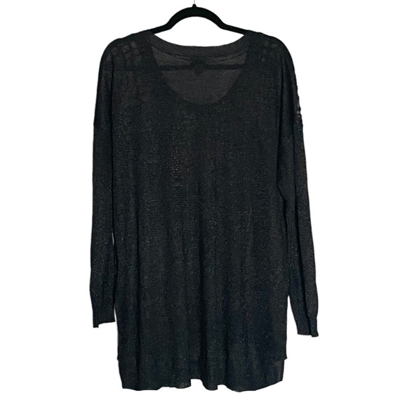 🌺 Worthington Black Slinky Semi Sheer Abstract Print Stretchy Sweater Size XL - Picture 2 of 9